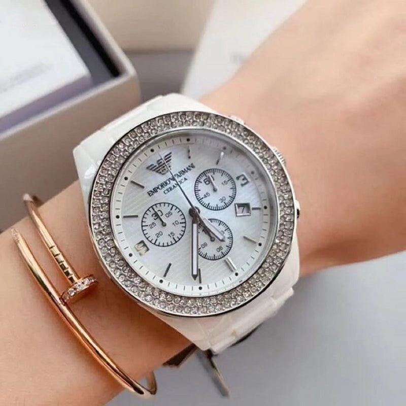 Emporio Armani AR1456 Ceramica Women's White Watch