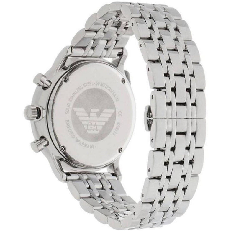 Emporio Armani AR5988 Tazio Men's Silver & Black Chronograph