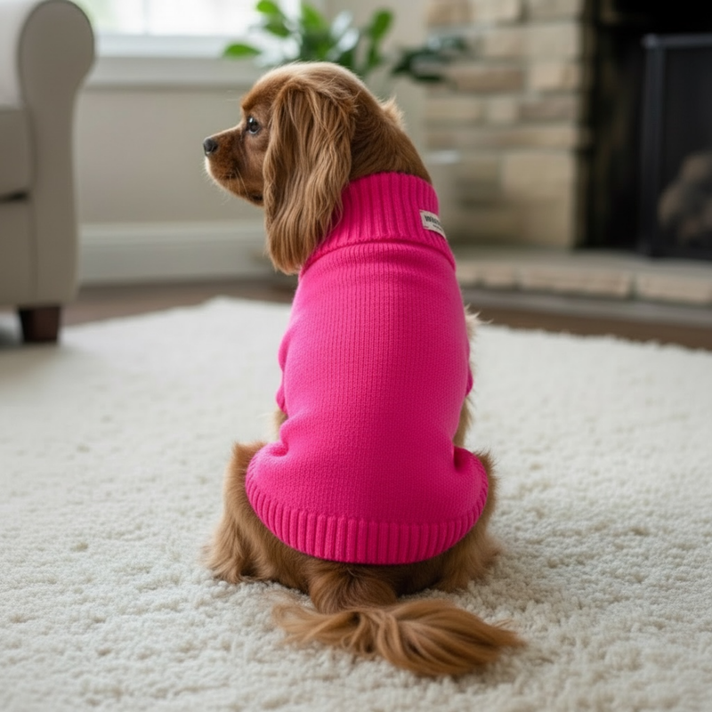 Fandango Pink British Wool Dog Jumper
