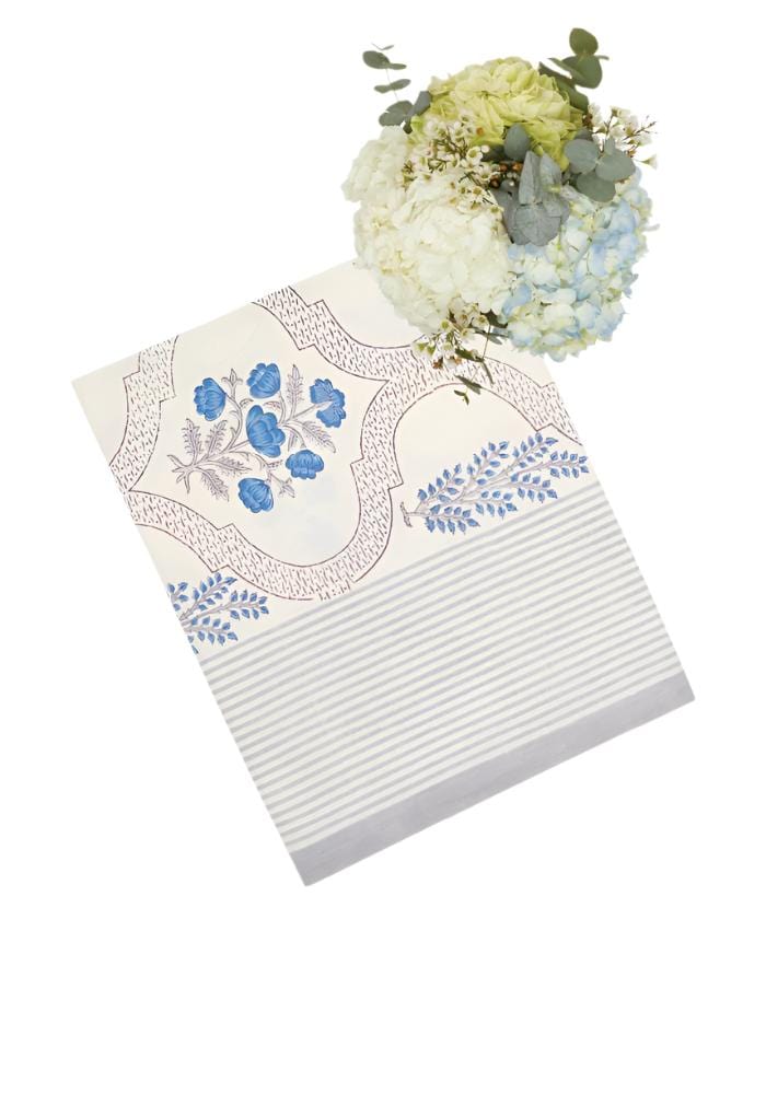 Flora Blue Tablecloth