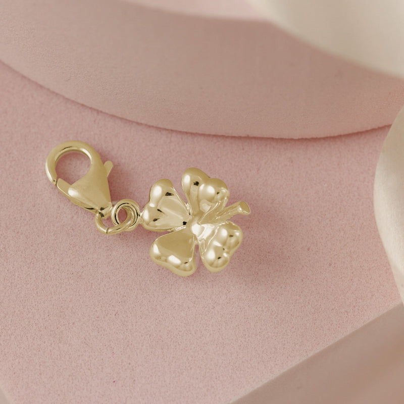Four Leaf Clover Silver Charm