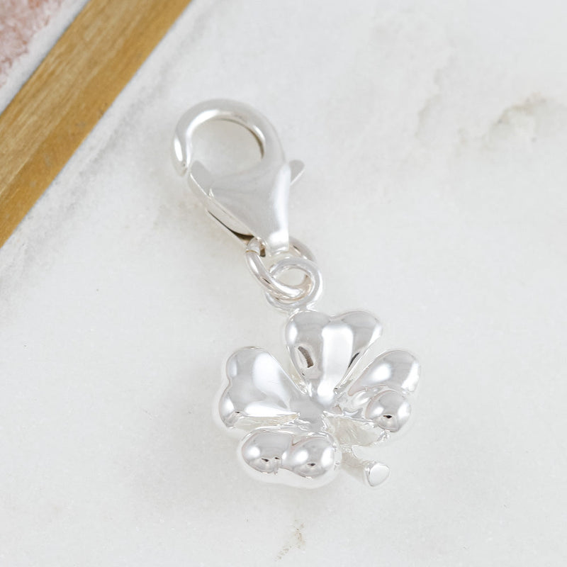 Four Leaf Clover Silver Charm
