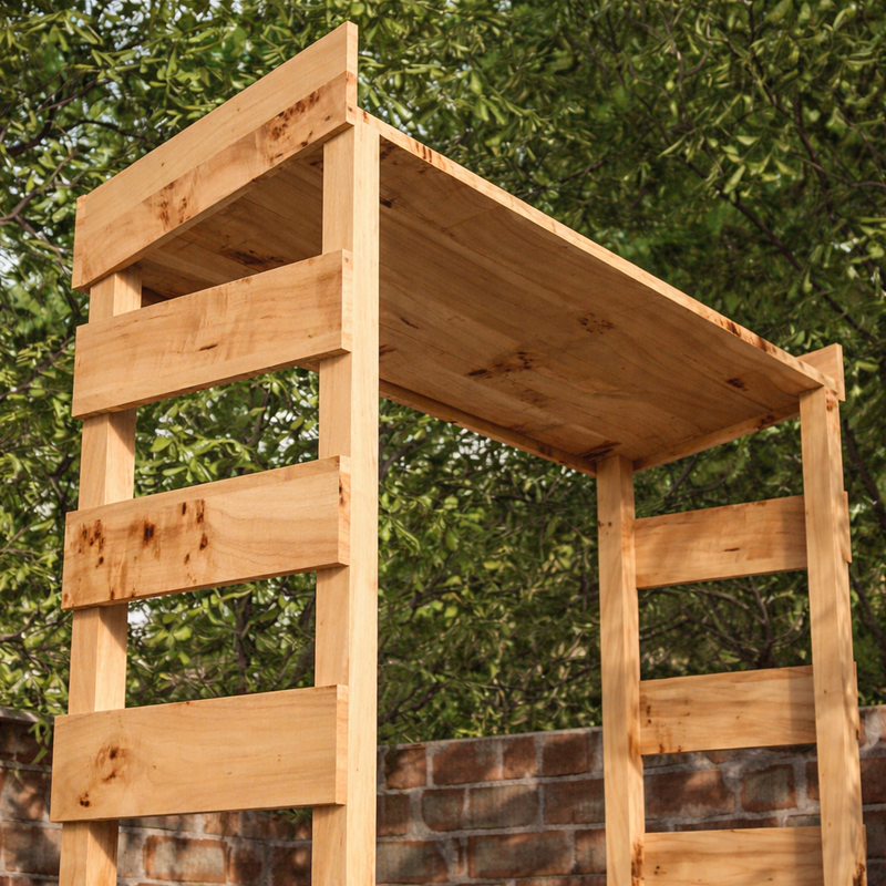 Large Rustic Wooden Garden Bar with Roof