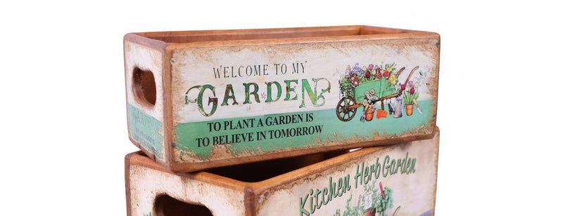 Set Of 5 Gardening Tools Storage Boxes