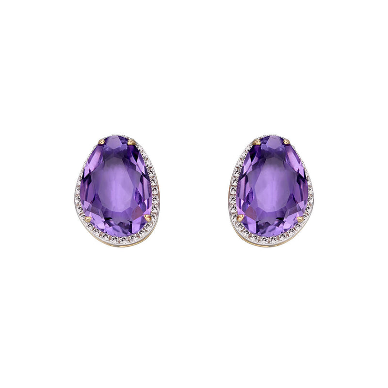 Elements Gold Irregular Shaped Semi-Precious Stone Stud Earrings