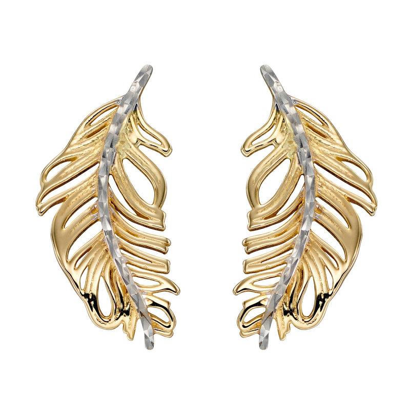Elements Gold Feather Earrings