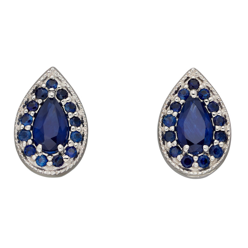 Elements Gold Teardrop Earrings with Precious Stone