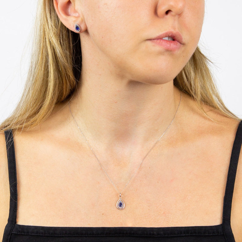 Elements Gold Teardrop Earrings with Precious Stone