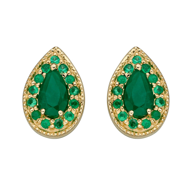 Elements Gold Teardrop Earrings with Precious Stone