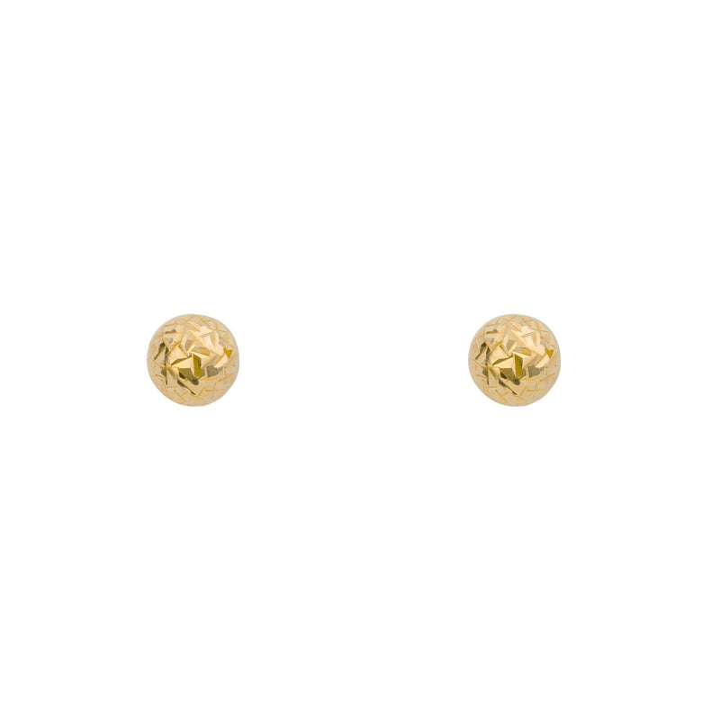 Elements Gold Small Textured Ball Stud Earrings