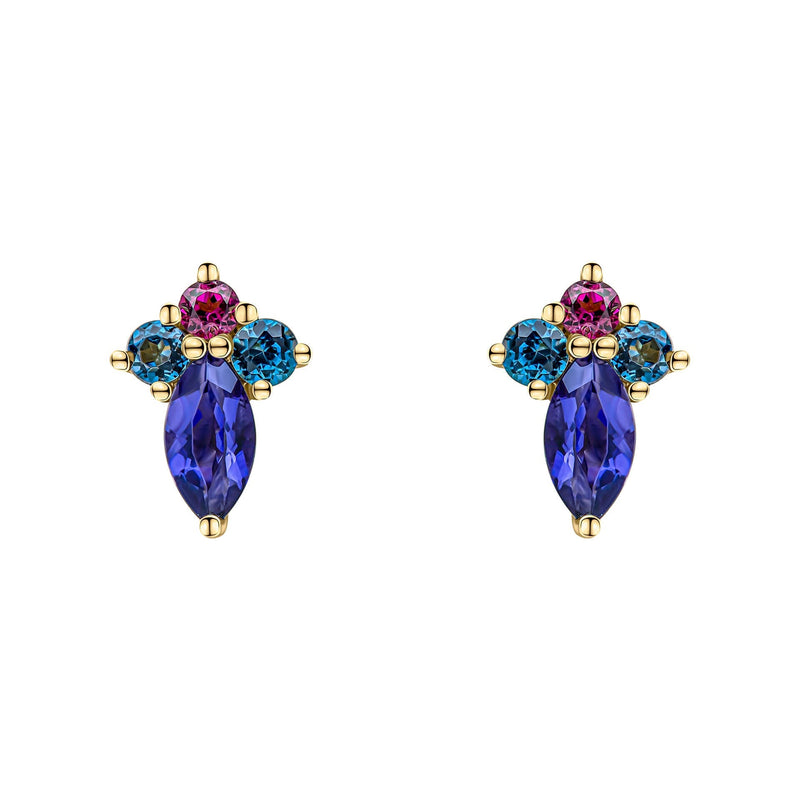 Elements Gold Barcelona Cluster Stud Earrings