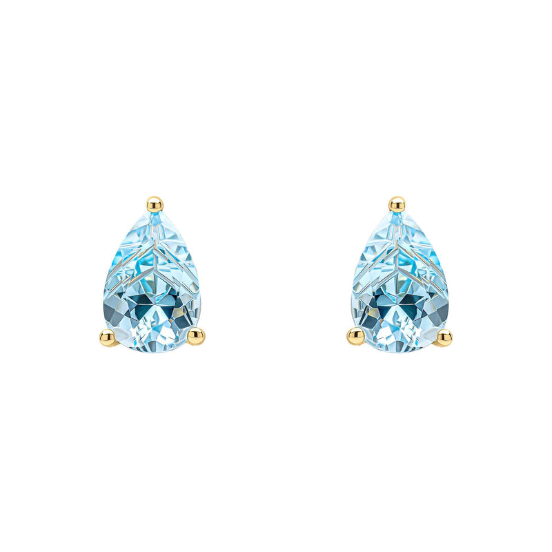 Elements Gold Pear Fancy Cut Topaz Stud Earrings