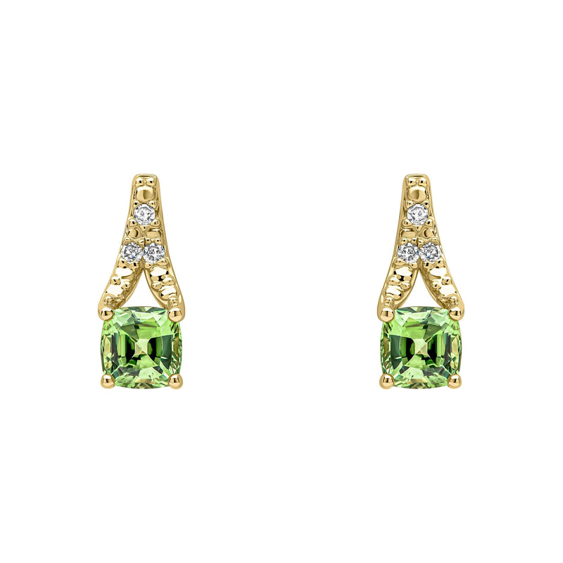 Elements Gold Rose Cut Sapphire and Diamond Drop Earrings