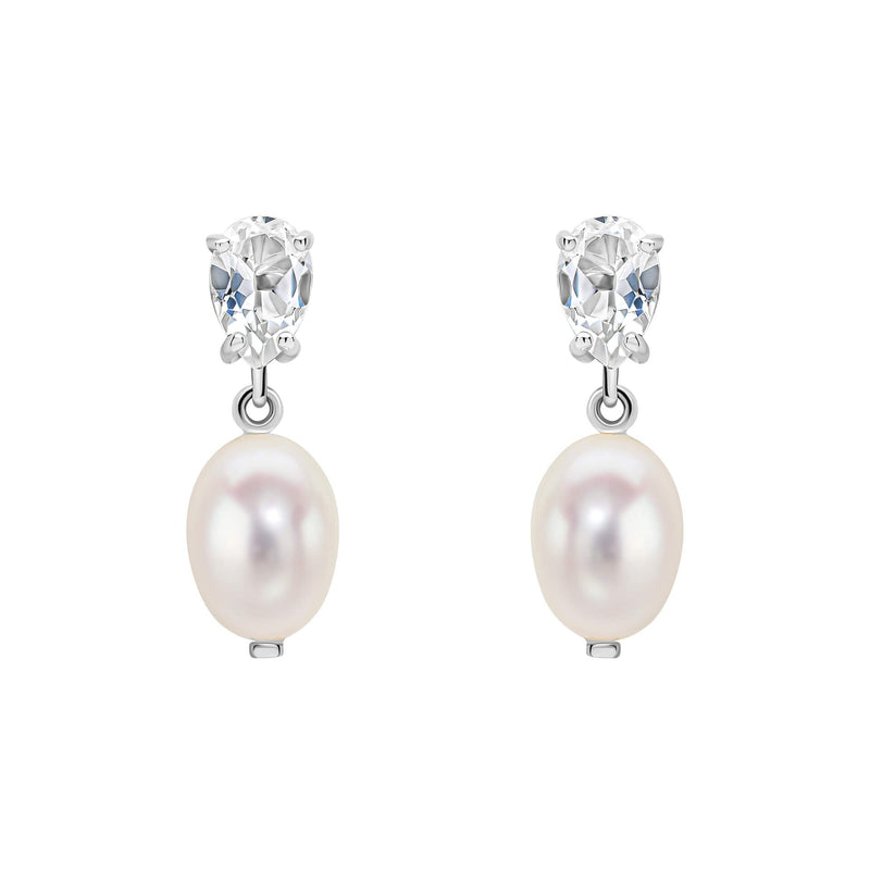 Elements Gold Baroque Pearl and Topaz Drop Earrings