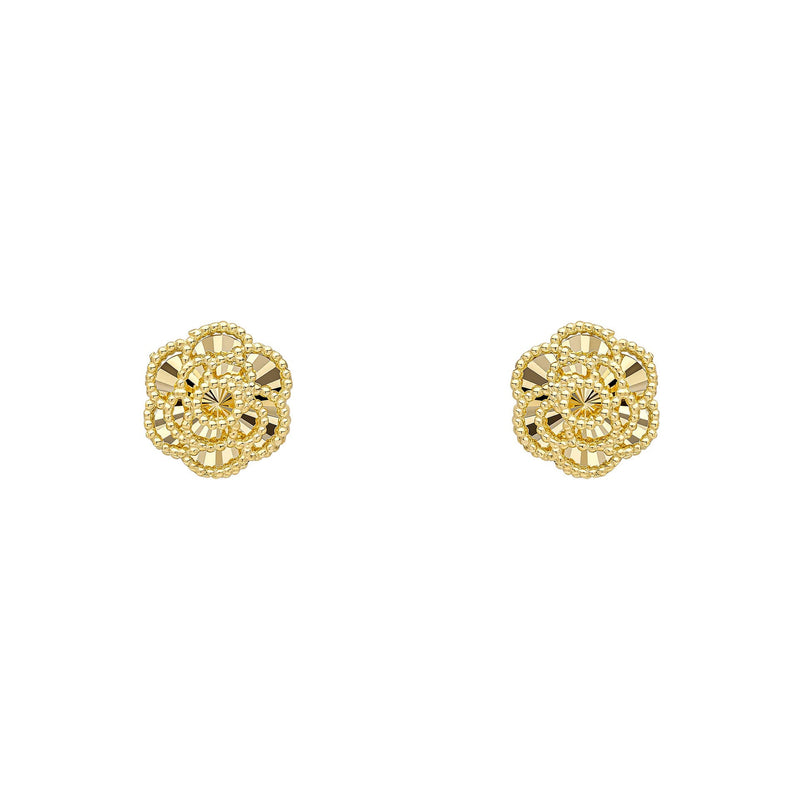Elements Gold English Rose Stud Earrings