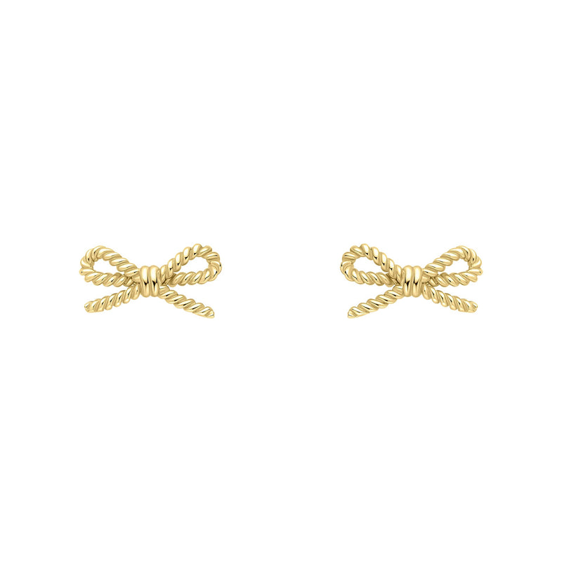 Elements Gold Rope Bow Stud Earrings