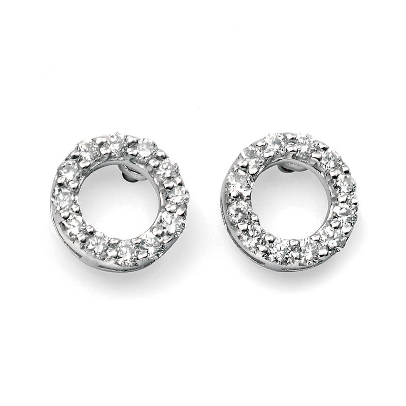 Elements Gold Open Circle Earrings with Diamonds