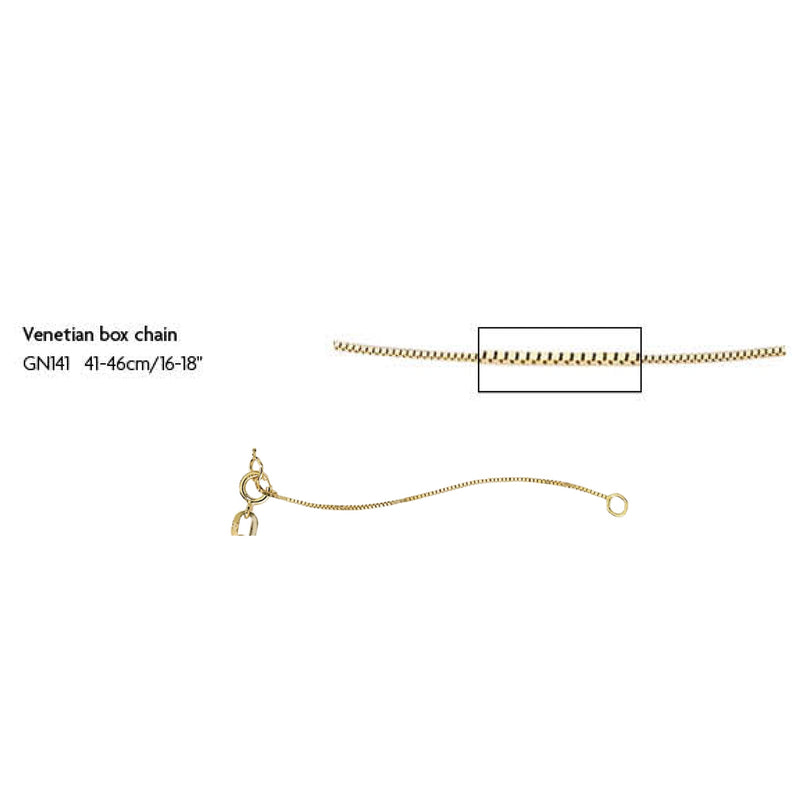 Elements Gold Venetian Box Chain 41cm-46cm