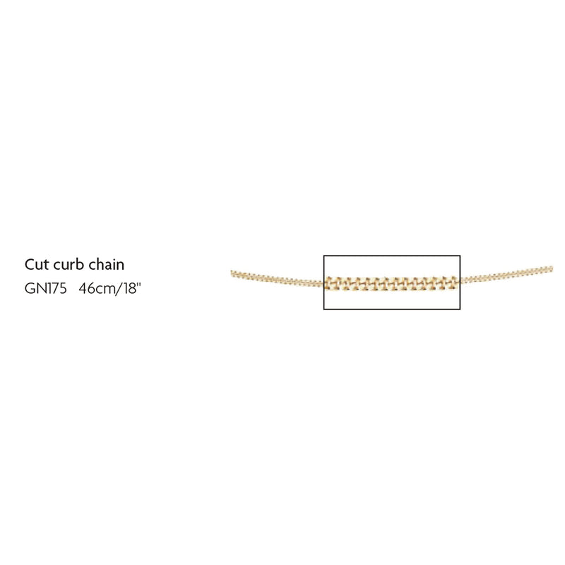 Elements Gold 1mm Diamond Cut Curb Chain 46cm