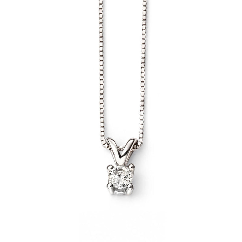 Elements Gold Double Bale Solitaire Diamond Pendant