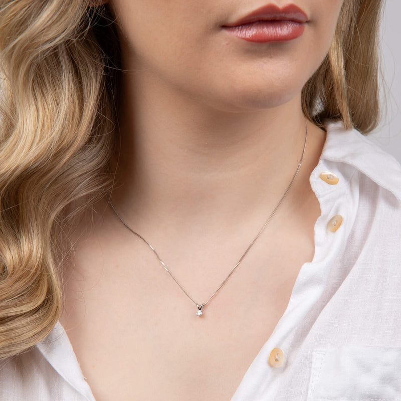 Elements Gold Double Bale Solitaire Diamond Pendant