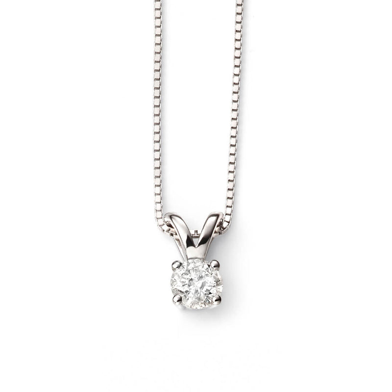 Elements Gold Double Bale Solitaire Diamond Pendant