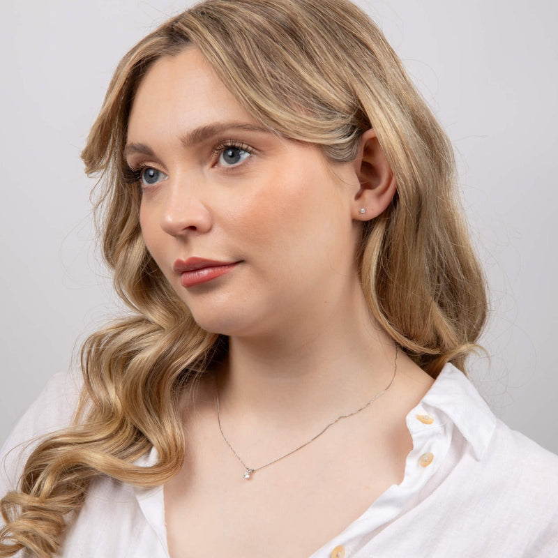 Elements Gold Solitaire Diamond Earrings