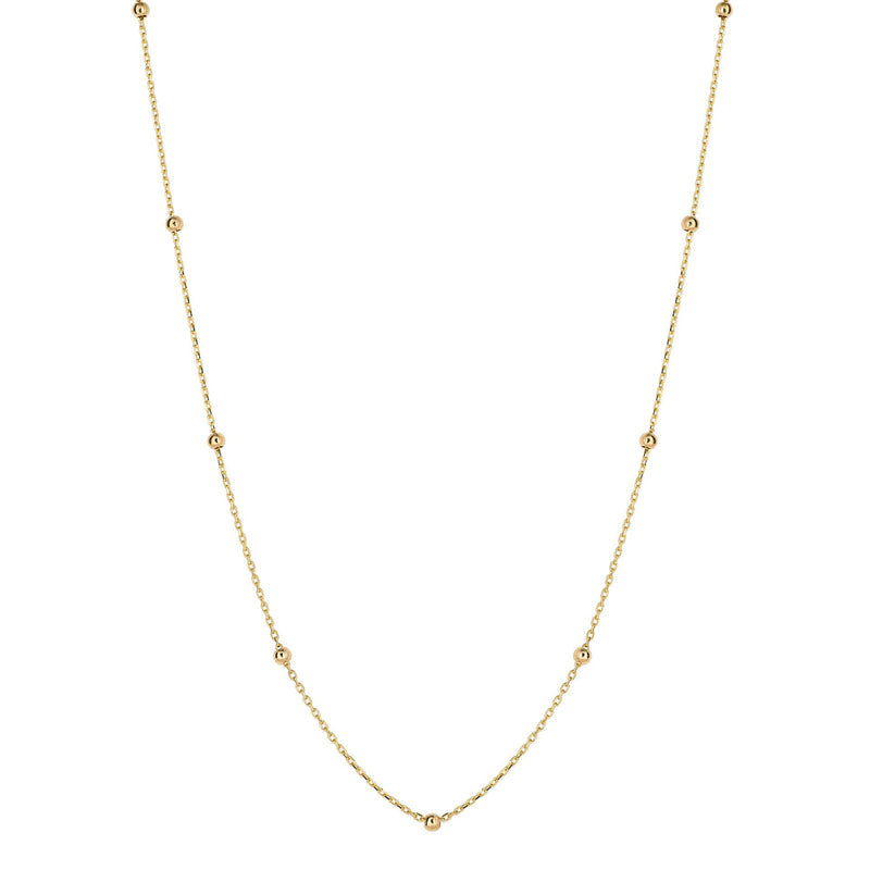 Elements Gold Fine Ball Station Chain Necklace