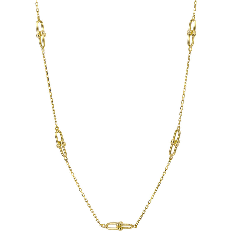 Elements Gold U Shape Link Station Necklace