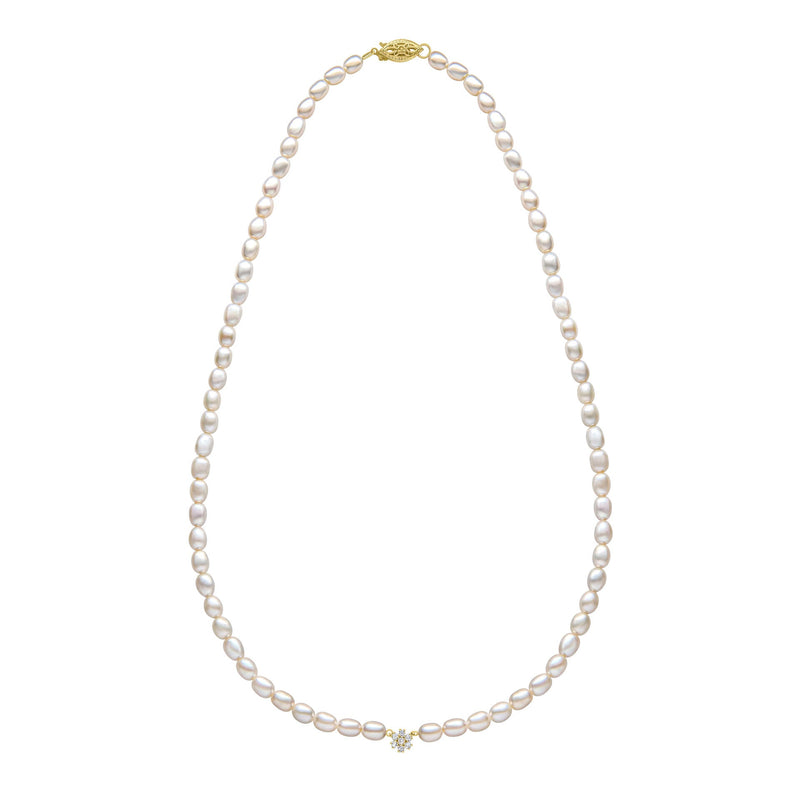 Elements Gold Seed Pearl and Flower Necklace