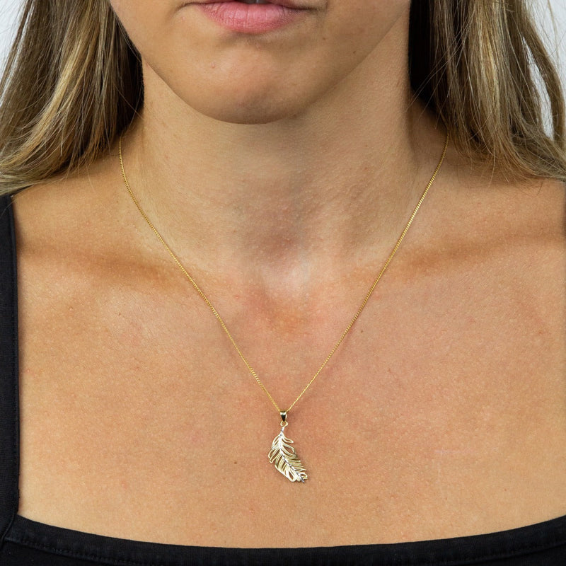 Elements Gold Feather Pendant