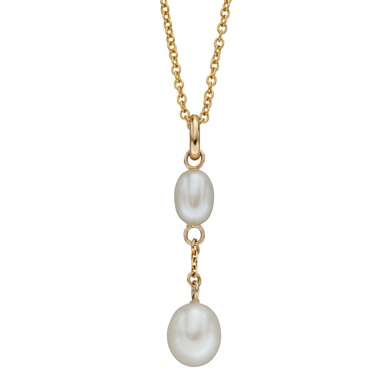Elements Gold Freshwater Pearl Tier Drop Pendant