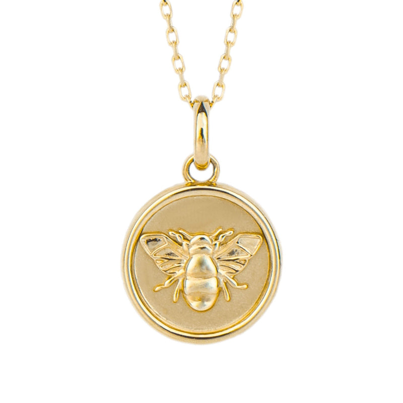 Elements Gold Bee Medallion Pendant