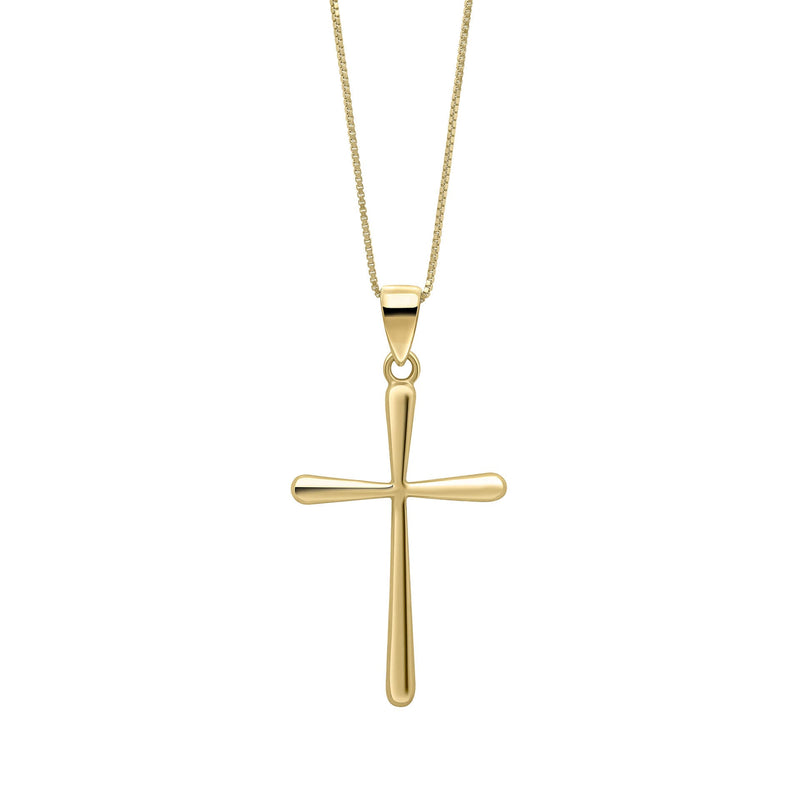 Elements Gold Tapered Cross Pendant