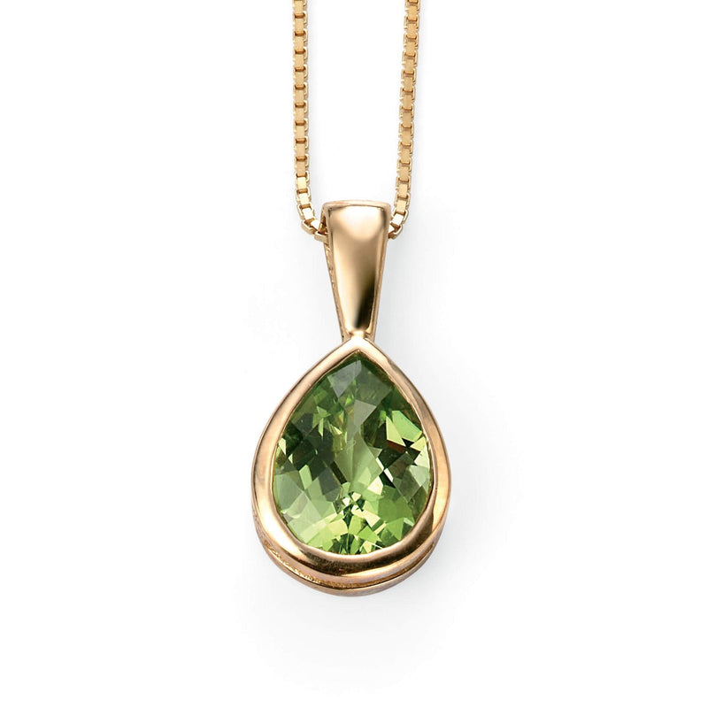 Elements Gold Peridot Teardrop Pendant