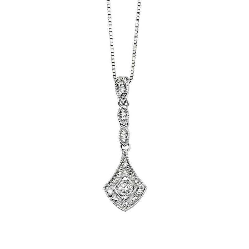 Elements Gold Vintage Drop Pendant with Diamond