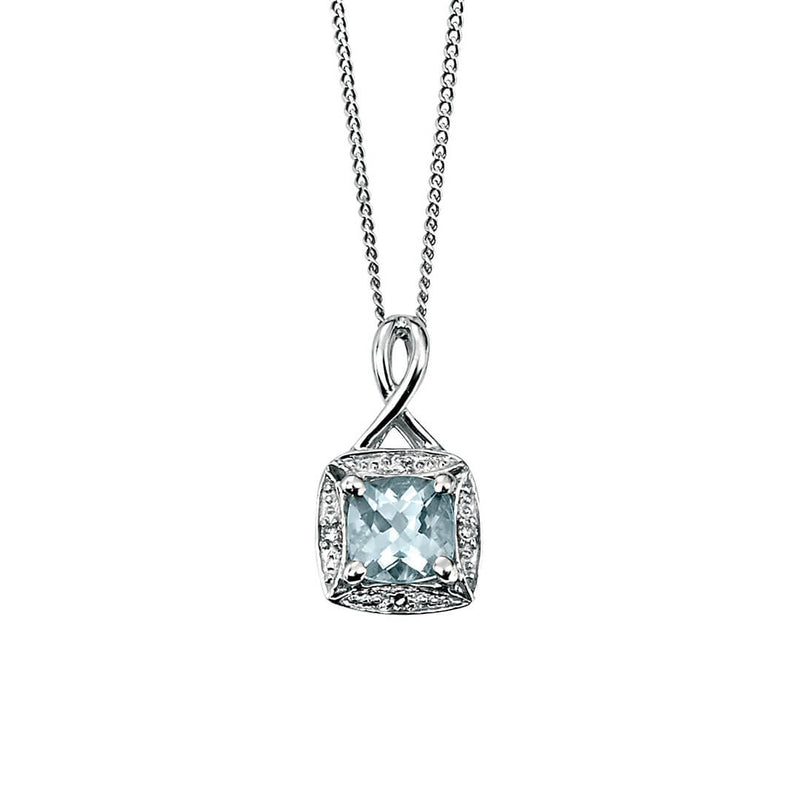 Elements Gold Semi-Precious Twist Pendant with Diamond Surround