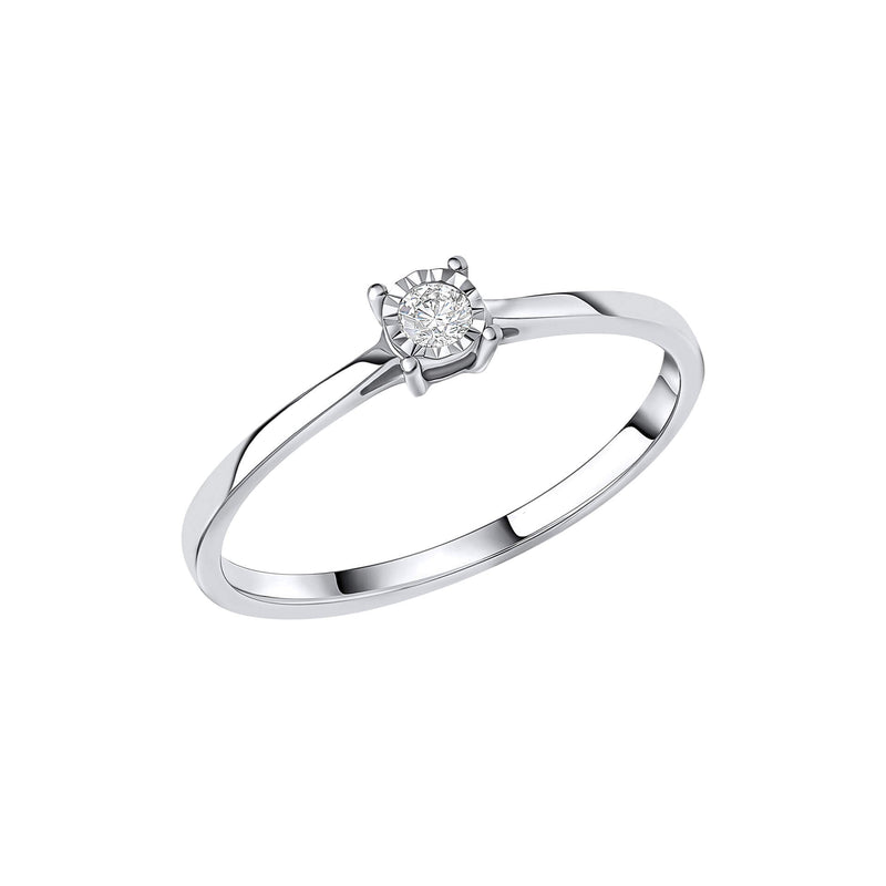 Elements Gold Mini Diamond Solitaire Ring