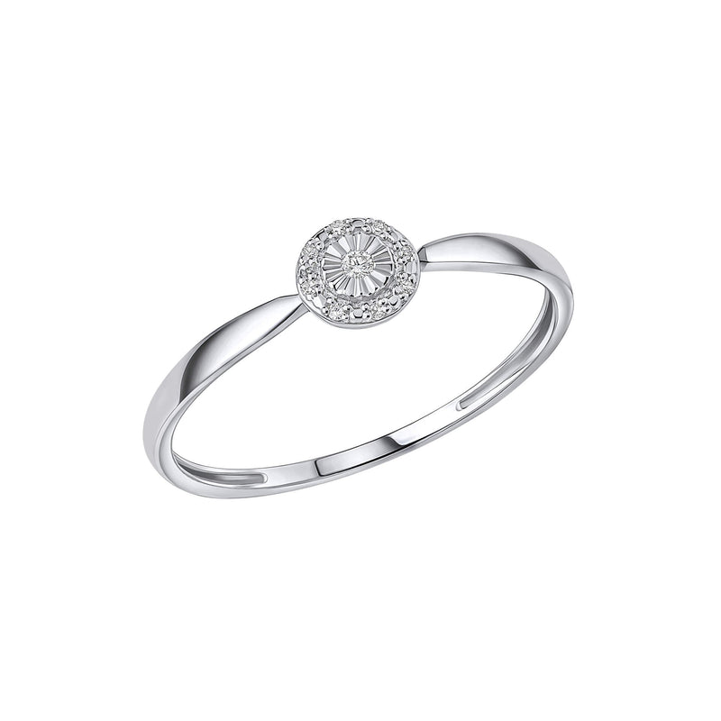 Elements Gold Halo Diamond Ring
