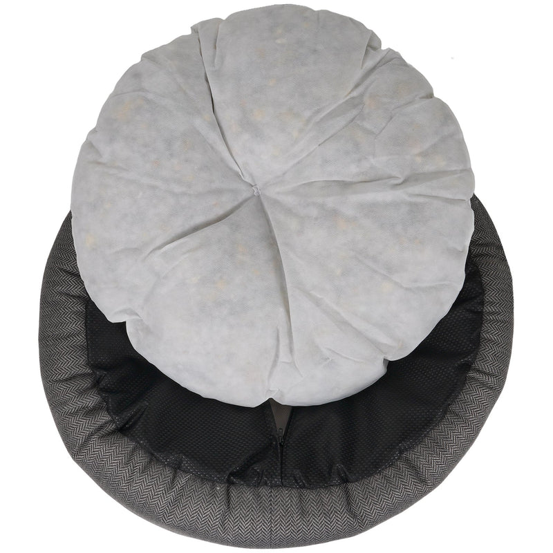 THE BALMORAL | LUXURY HERRINGBONE CALMING DONUT DOG BED