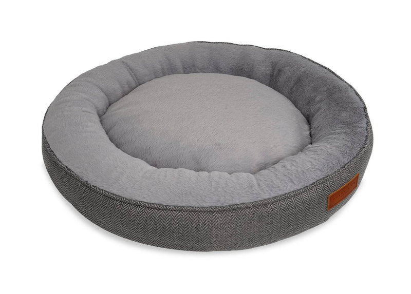 THE BALMORAL | LUXURY HERRINGBONE CALMING DONUT DOG BED