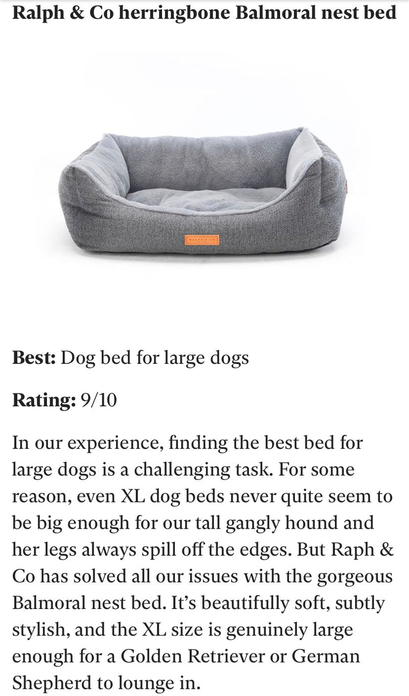 THE BALMORAL | LUXURY HERRINGBONE BOLSTER DOG BED