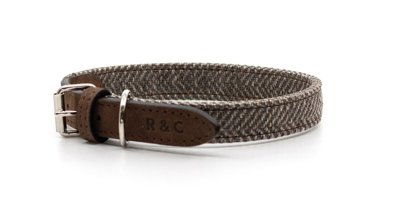 THE LINCOLN | LUXURY TWEED & LEATHER DOG COLLAR