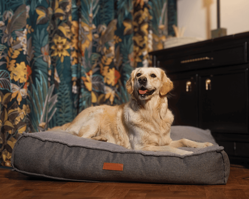 THE BALMORAL | LUXURY HERRINGBONE FLAT PILLOW DOG BED