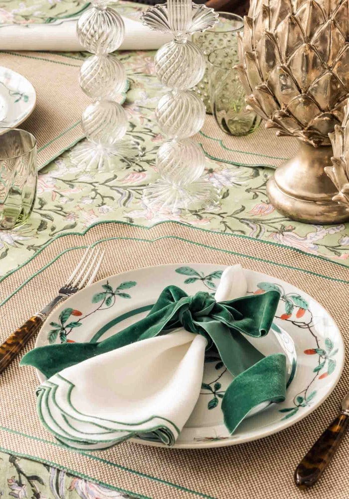 Hortensia Green Napkins - Set of 4