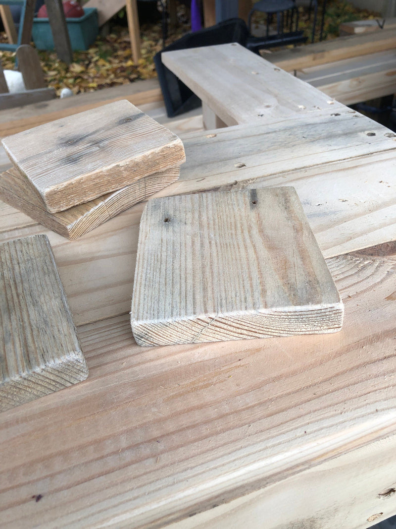 Rustic Wooden Coasters x4