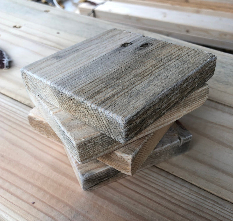 Rustic Wooden Coasters x4