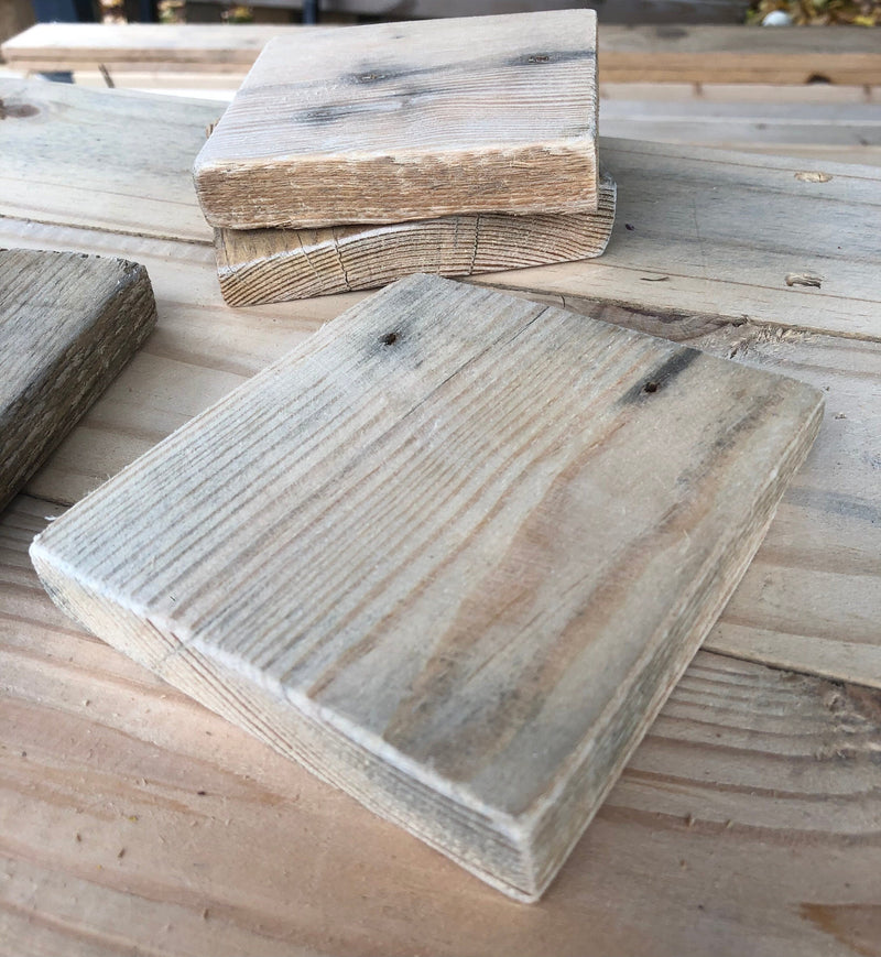 Rustic Wooden Coasters x4