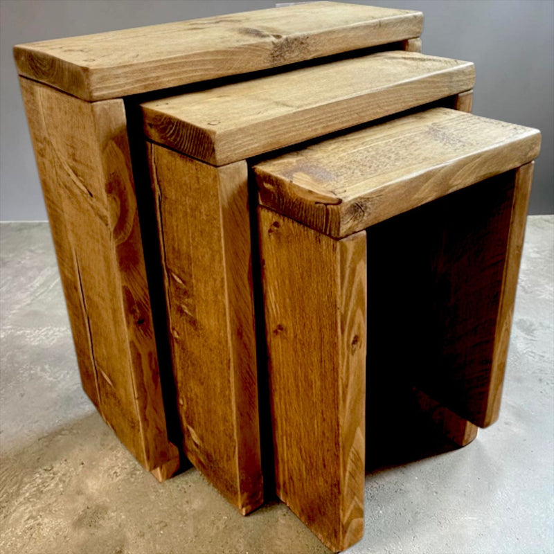 Rustic Scaffold Nest Side Tables