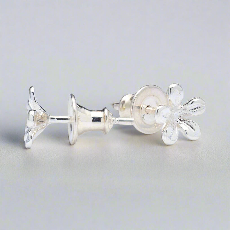 Jasmine Flower Silver Stud Earrings